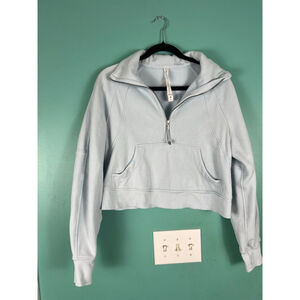 Women's Lululemon Light Blue Cropped Half-Zip Sweatshirt XS/S